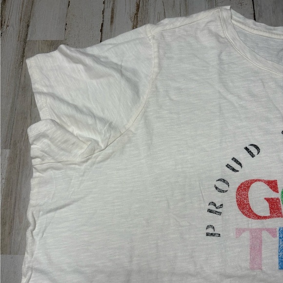 Old Navy Size 3X Bone Color Graphic Short Sleeve Womens Top - Picture 6 of 11